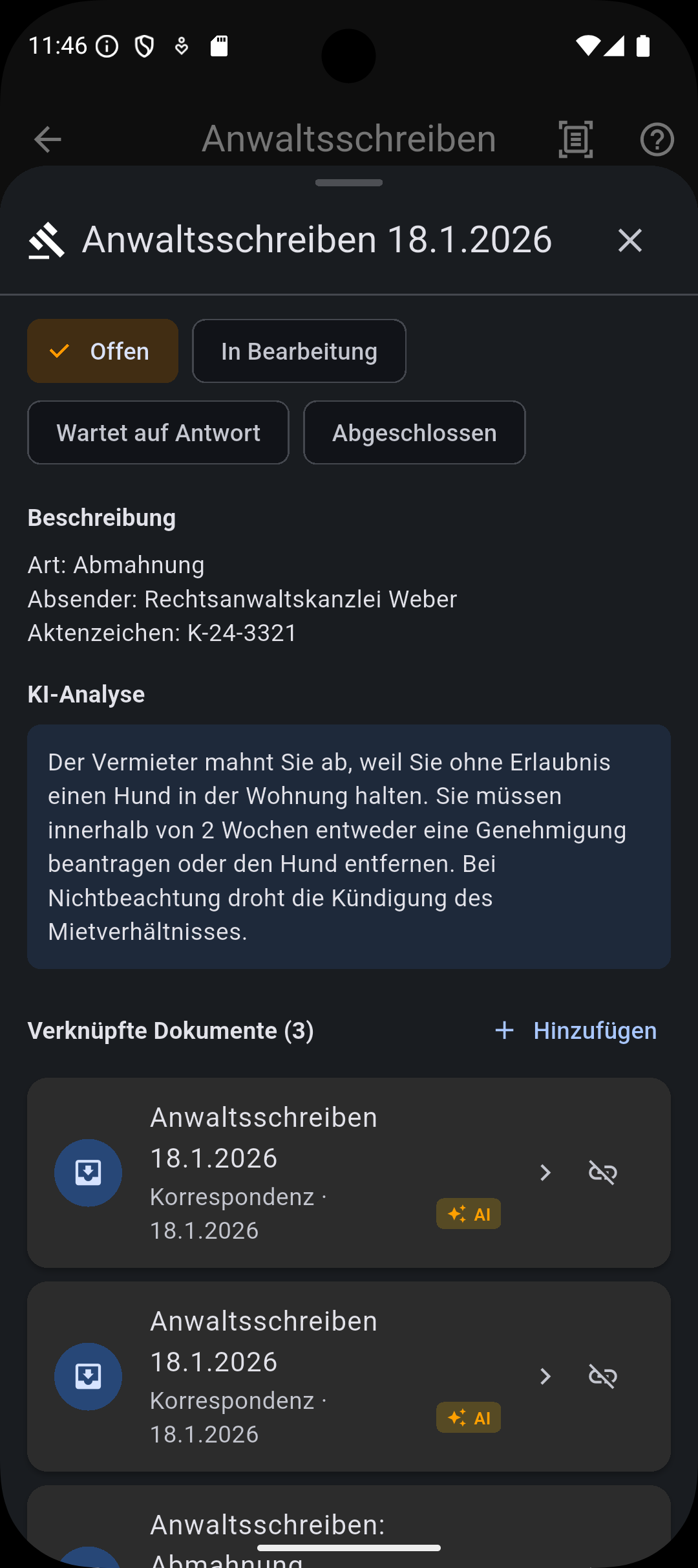 Anwaltsschreiben Screenshot 1