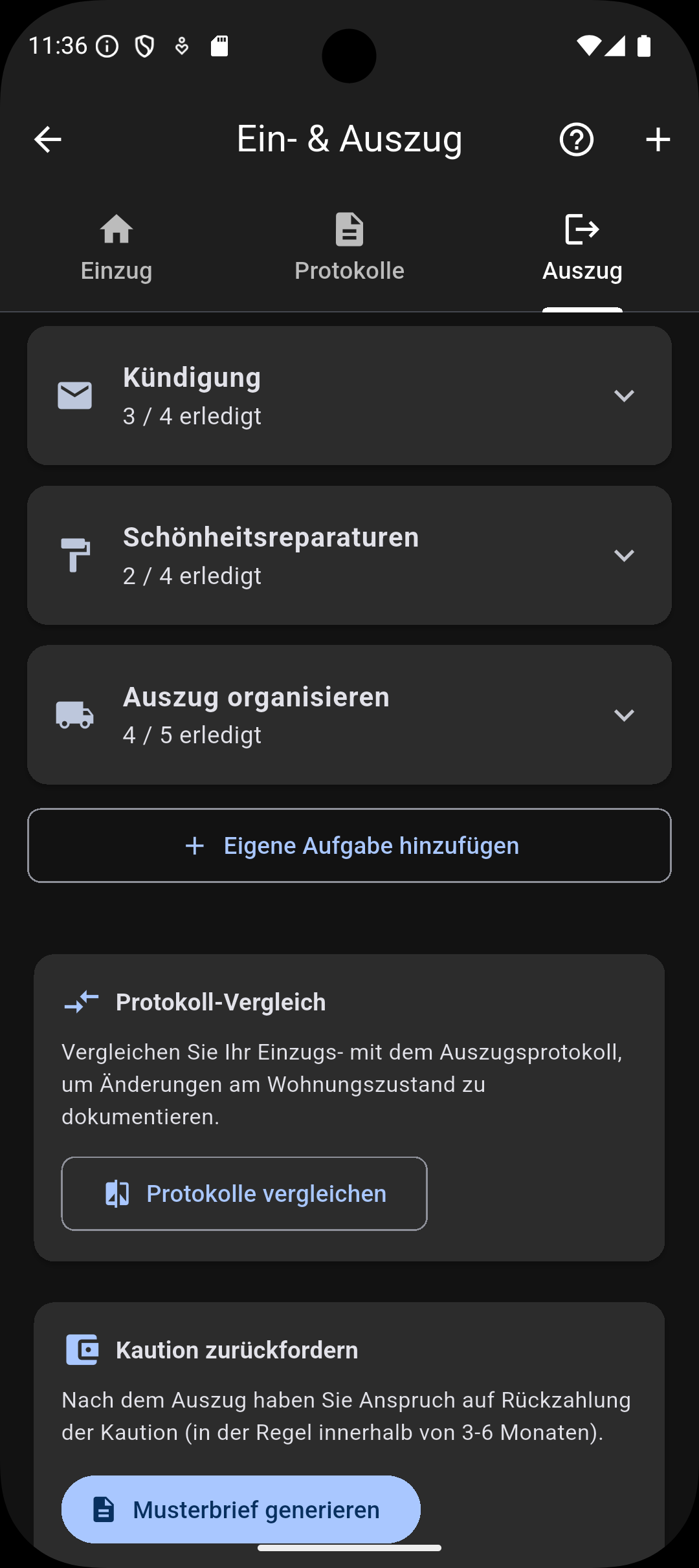 Ein- & Auszug Screenshot 4