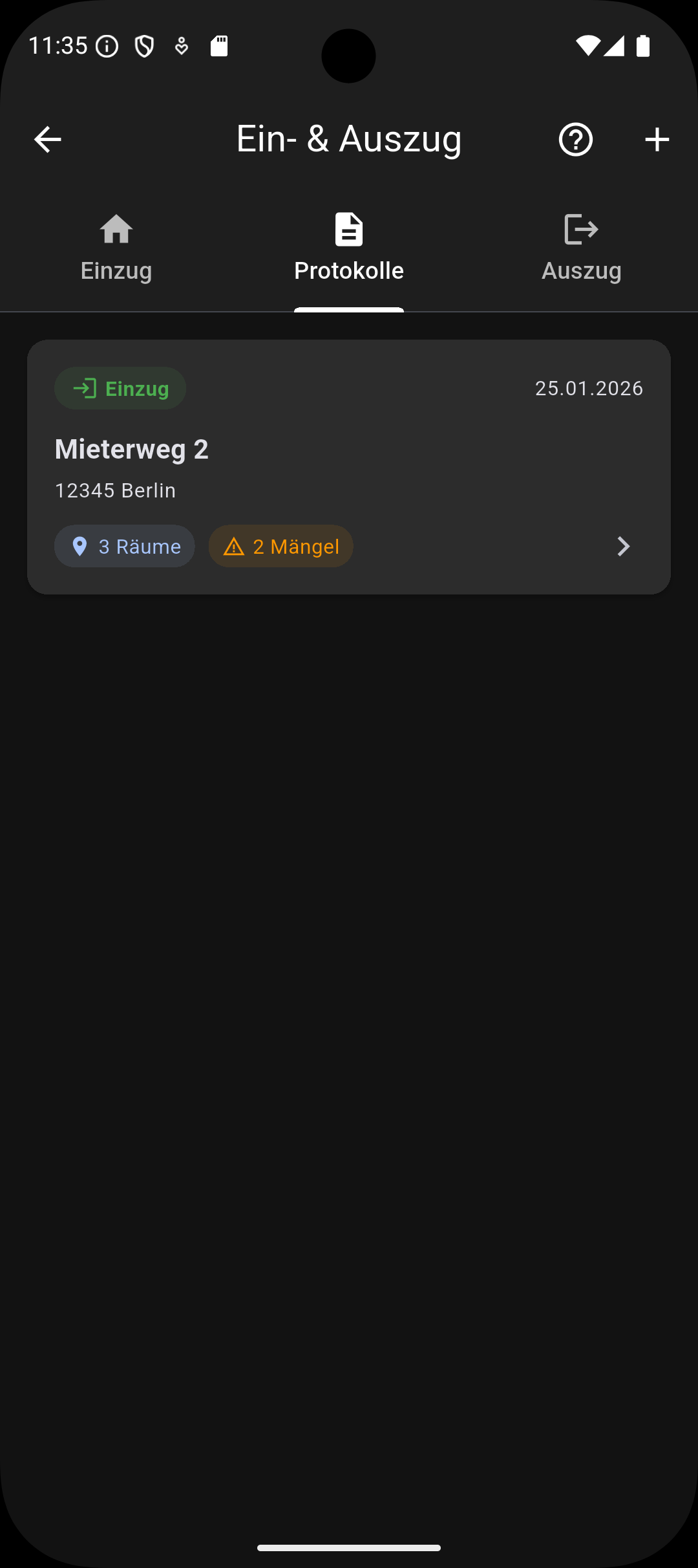 Ein- & Auszug Screenshot 3