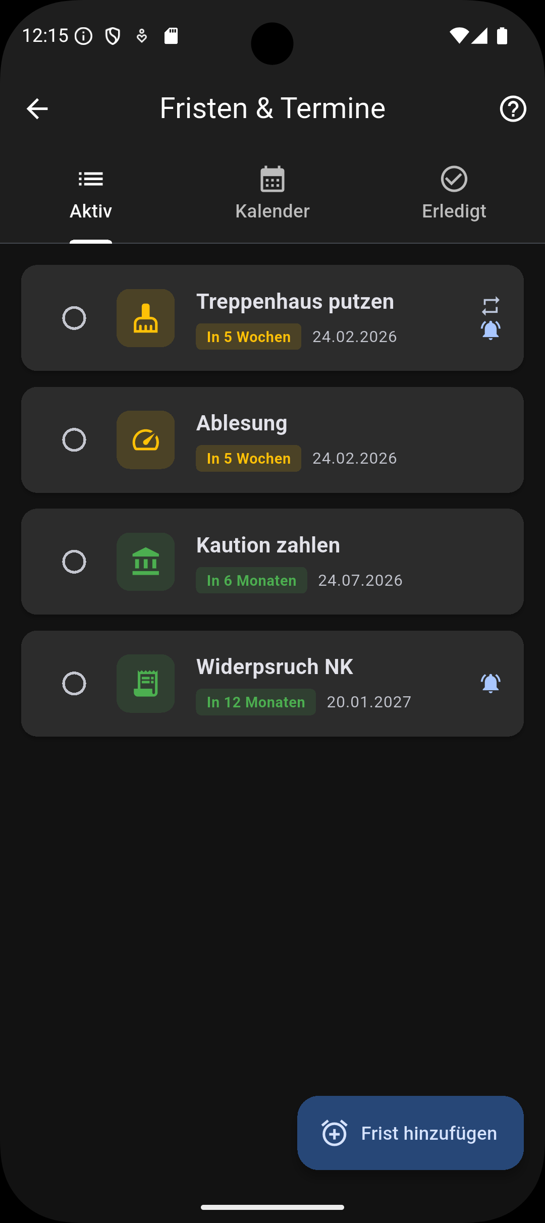 Fristen-Kalender Screenshot 1