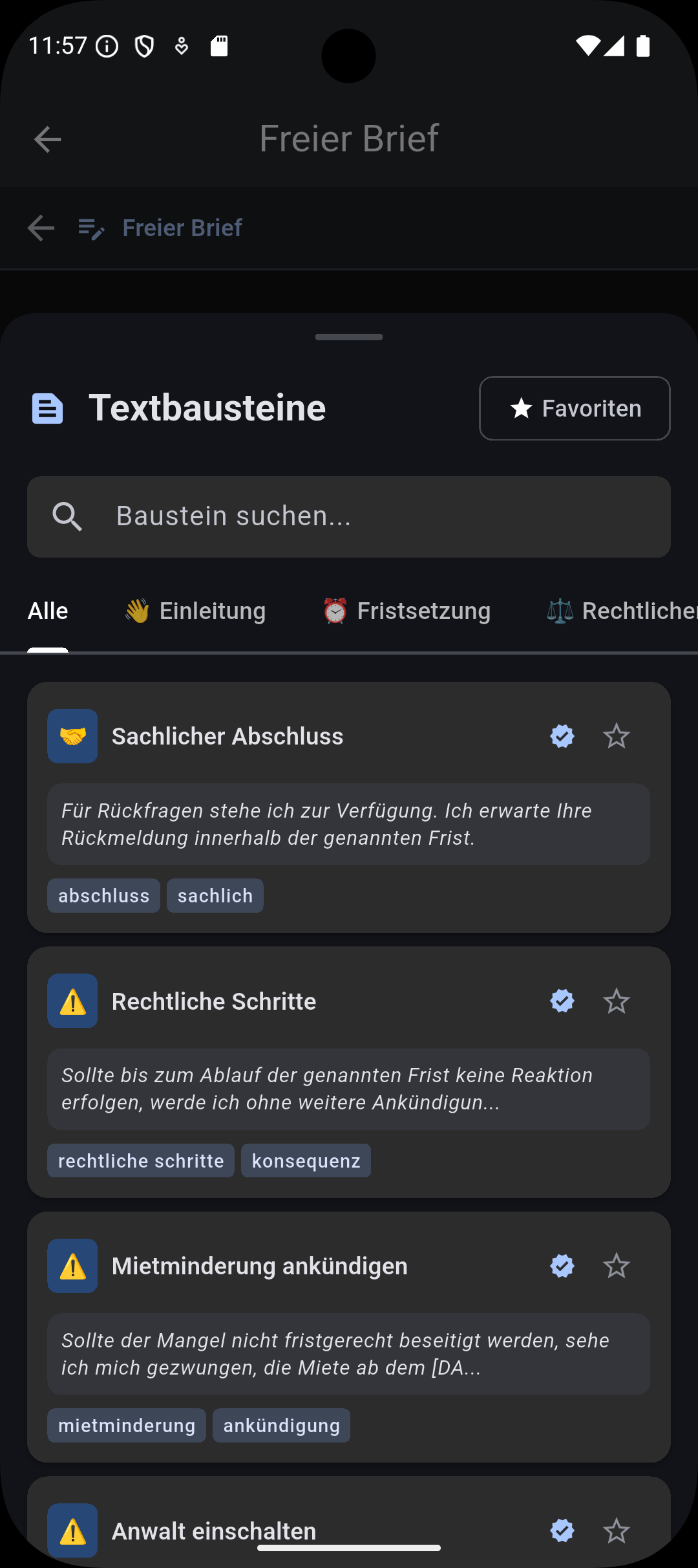 Musterbriefe Screenshot 4