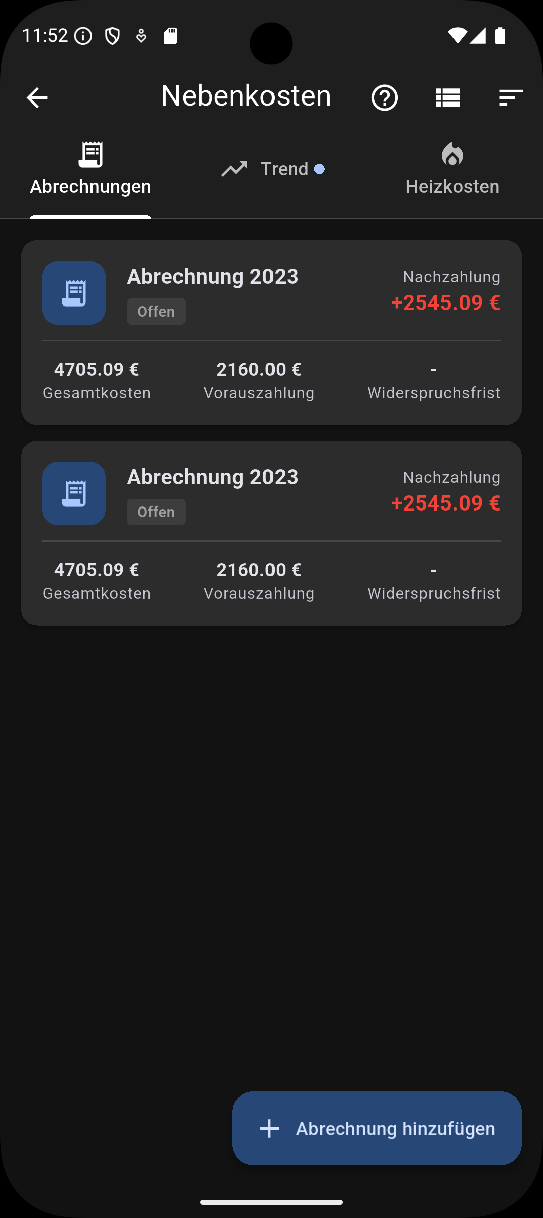 Nebenkosten-Prüfer Screenshot 1